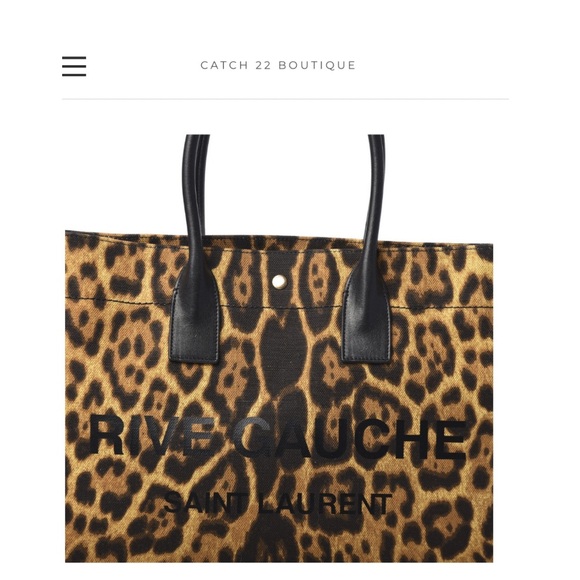 *SOLD* Saint Laurent Canvas Leopard Print Rive Gauge Noe Large Tote - Picture 2 of 11